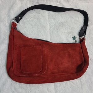 Dean Chic Red Suede Shoulder Bag